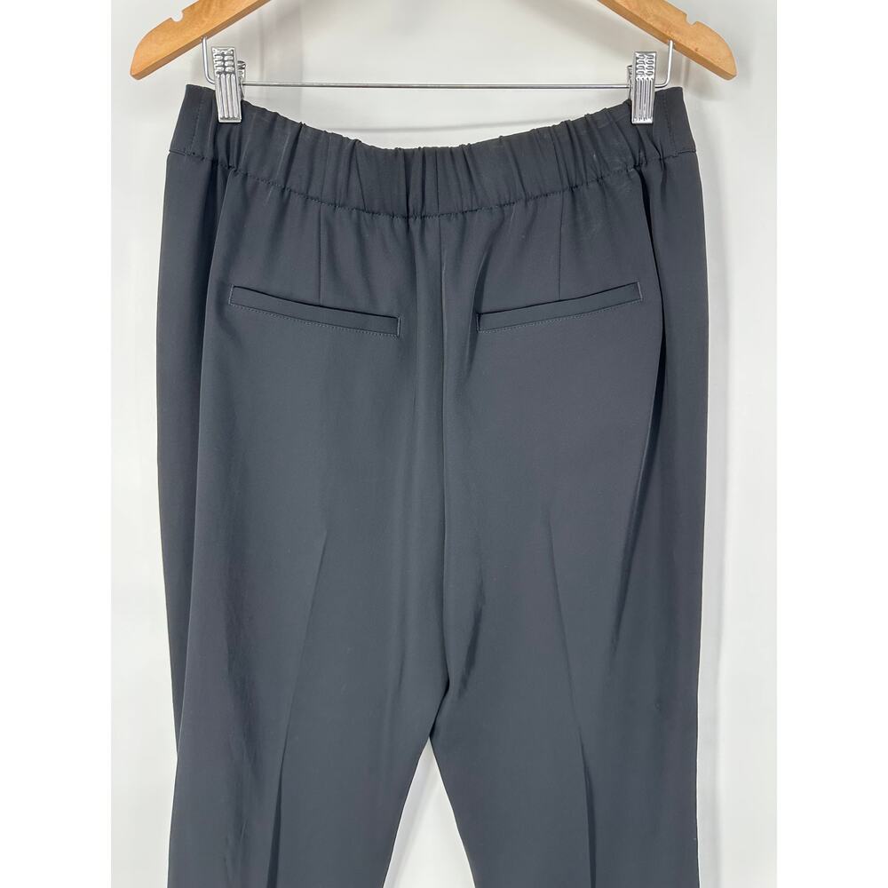 VINCE Mid-Rise Tapered Pull-On Pants Ankle Straight Wide Leg Trouser, Black - Picture 8 of 15